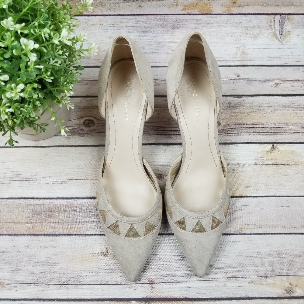 Marc Fisher Beige Suede D'Orsay Pointed Toe
